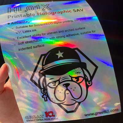 품질 UV Latex Printable Adhesive Vinyl Eco Solvent Rainbow Holographic Vinyl 공장